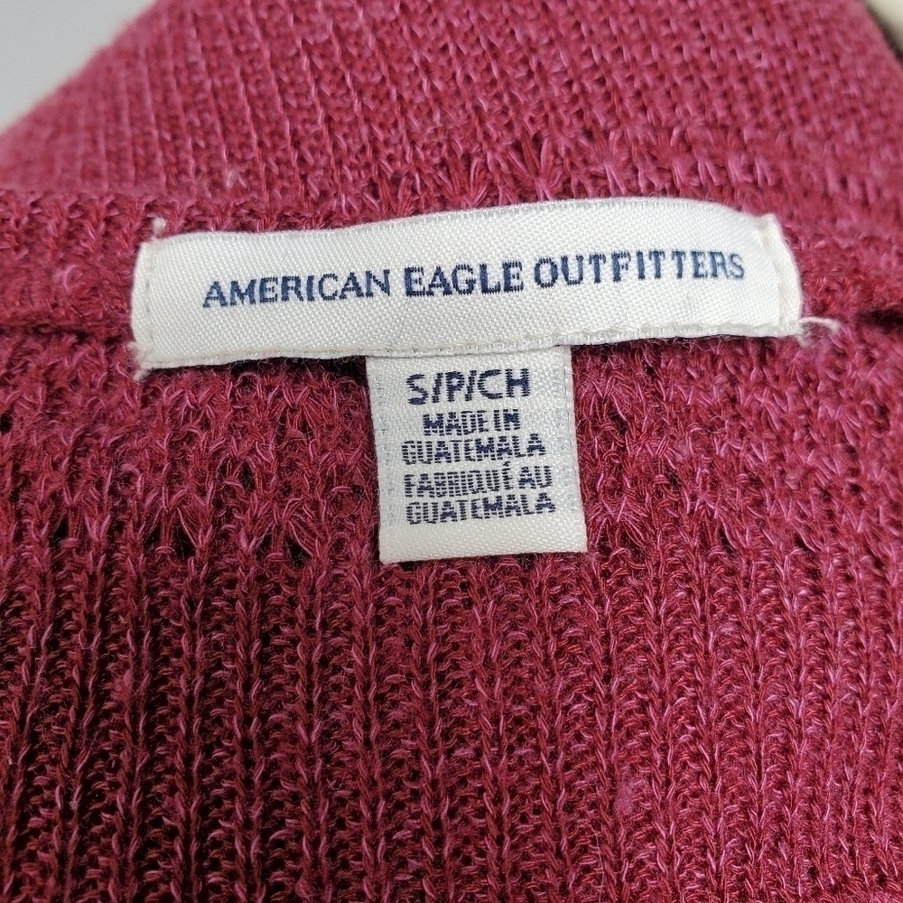 American Eagle Drape Hoodie Cardigan Hi Low Hem - Picture 7 of 13
